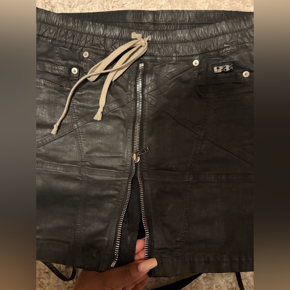 Rick Owens Black Mini Skirt with Utility Straps - Picture 4 of 7